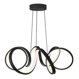 Suspension triple boucle noire LED