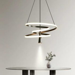 Suspension spirale LED double hélice bronze