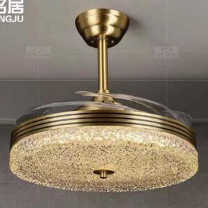 Ventilateur de plafond design doré avec éclairage