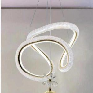 Suspension triple anneaux cristal LED