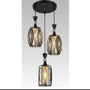 Suspension trio cage crème et noir
