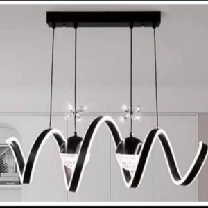 Suspension linéaire double vague LED noir et blanc