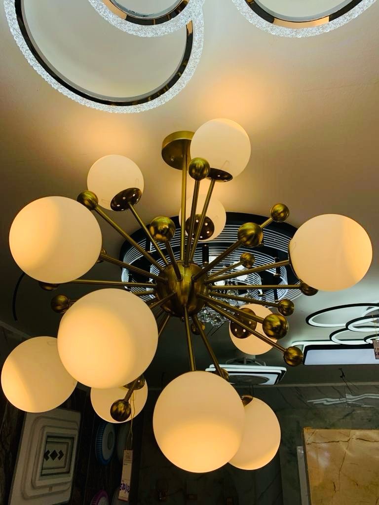 Lustre design boules blanches (style sputnik)