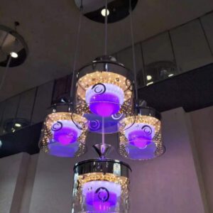 Suspension cylindrique LED multicolore