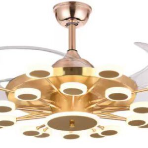 Ventilateur de plafond LED à anneaux (rose gold)